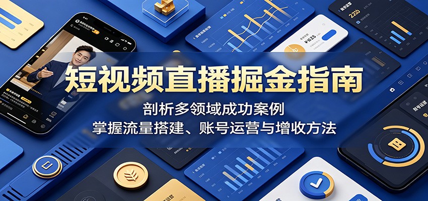 短视频直播掘金指南:剖析多领域成功案例,掌握流量搭建、账号运营与增收方法-项目汇