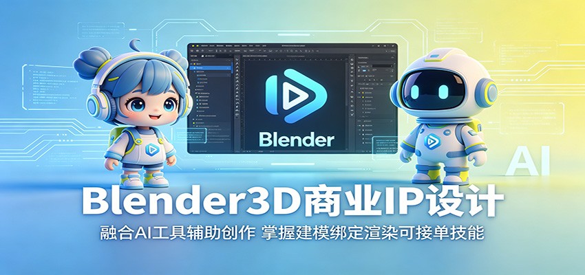 Blender3D商业IP设计:融合AI工具辅助创作,掌握建模绑定渲染可接单技能-项目汇