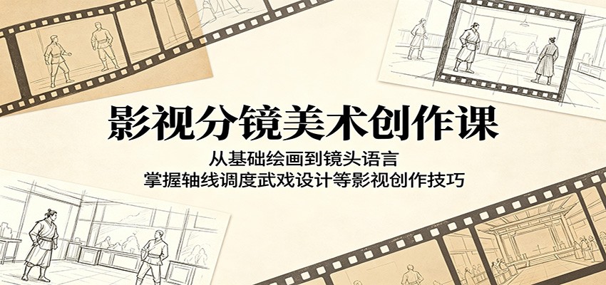 影视分镜美术创作课:从基础绘画到镜头语言,掌握轴线调度武戏设计等影视创作技巧-项目汇