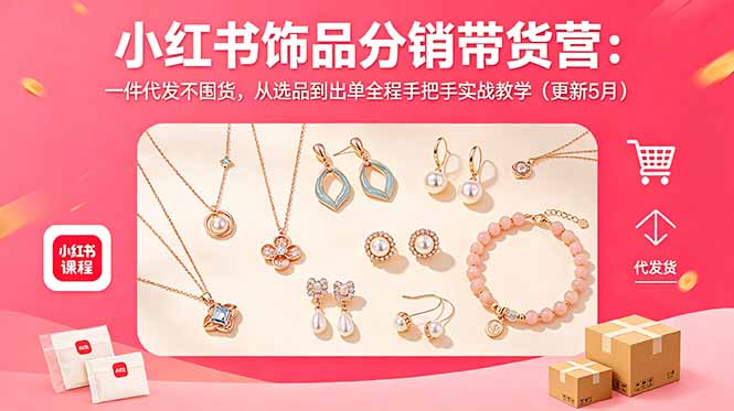 小红书饰品分销带货营：一件代发不囤货，从选品到出单全程手把手实战教学(更新5月-项目汇