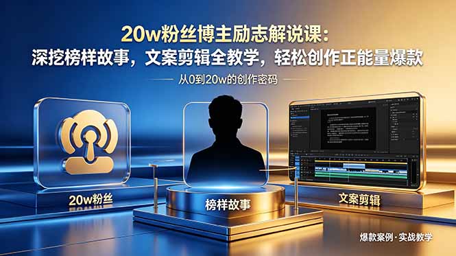 20w粉丝博主励志解说课:深挖榜样故事,文案剪辑全教学,轻松创作正能量爆款-项目汇