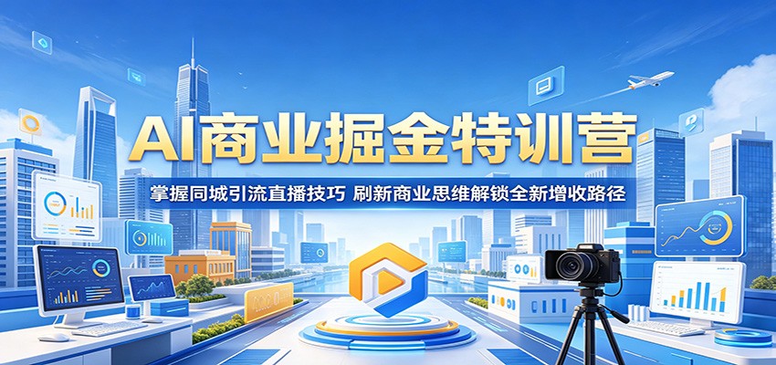 AI商业掘金特训营:掌握同城引流直播技巧,刷新商业思维解锁全新增收路径-项目汇