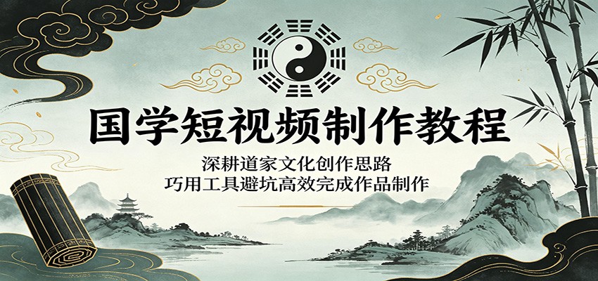 国学短视频制作教程：深耕道家文化创作思路，巧用工具避坑高效完成作品制作-项目汇