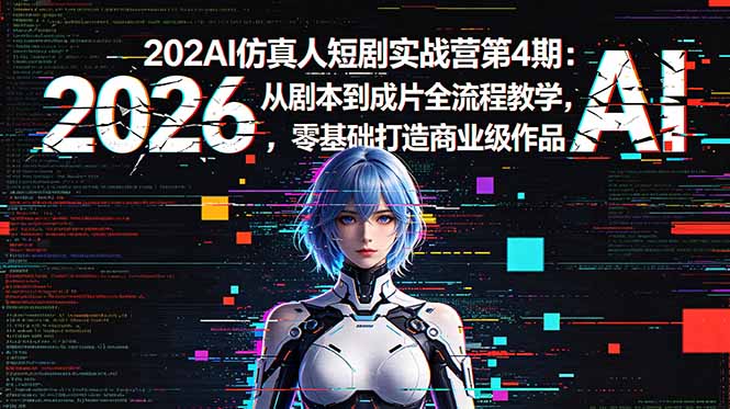 2026AI仿真人短剧实战营第4期:从剧本到成片全流程教学,零基础打造商业级作品-项目汇