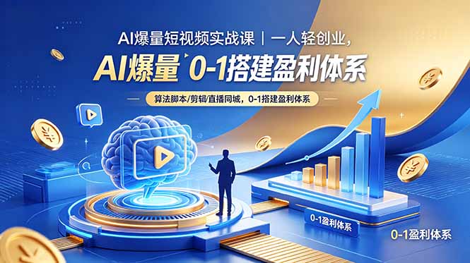 AI爆量短视频实战课｜一人轻创业，算法脚本剪辑直播同城，0-1搭建盈利体系-项目汇