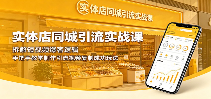 实体店同城引流实战课:拆解短视频爆客逻辑,手把手教学制作引流视频复制成功玩法-项目汇