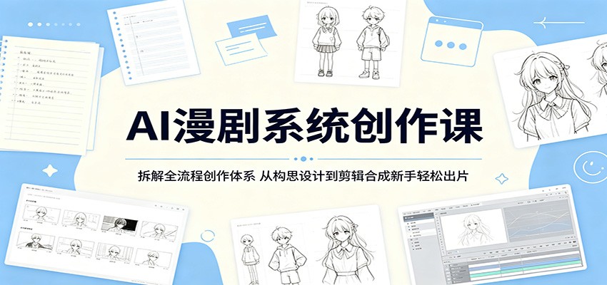 AI漫剧系统创作课:拆解全流程创作体系,从构思设计到剪辑合成新手轻松出片-项目汇
