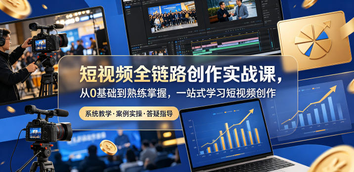 短视频全链路创作实战课,从0基础到熟练掌握,一站式学习短视频创作-项目汇