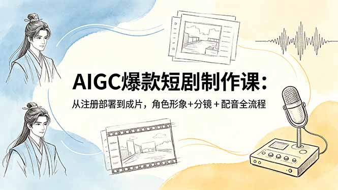 AIGC爆款短剧制作课：从注册部署到成片，角色形象+分镜+配音全流程-项目汇