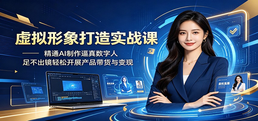 虚拟形象打造实战课:精通AI制作逼真数字人,足不出镜轻松开展产品带货与变现-项目汇