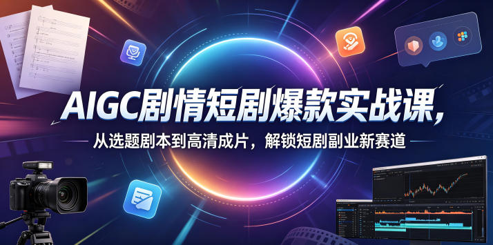 AIGC剧情短剧爆款实战课,从选题剧本到高清成片,解锁短剧副业新赛道-项目汇