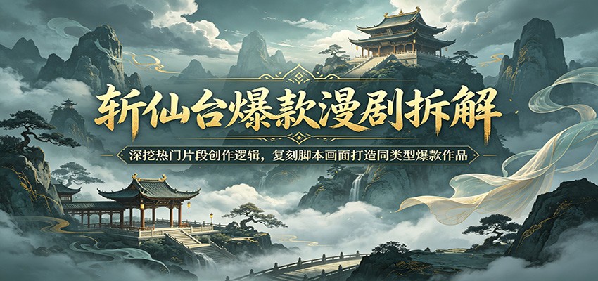斩仙台爆款漫剧拆解:深挖热门片段创作逻辑,复刻脚本画面打造同类型爆款作品-项目汇