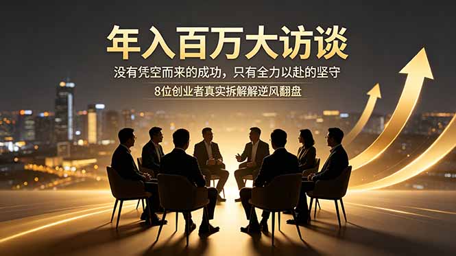 年入百万大访谈:没有凭空而来的成功,只有全力以赴的坚守,8位创业者真实拆解逆风翻盘路-项目汇