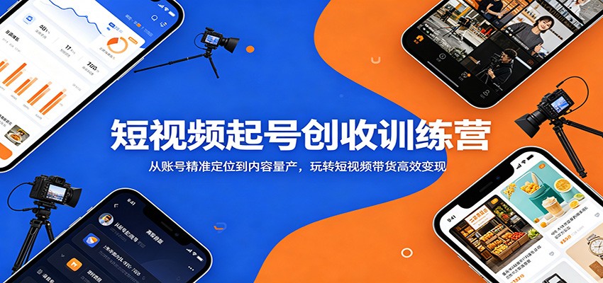 短视频起号创收训练营:从账号精准定位到内容量产,玩转短视频带货高效变现-项目汇