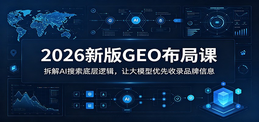 2026新版GEO布局课:拆解AI搜索底层逻辑,让大模型优先收录品牌信息-项目汇