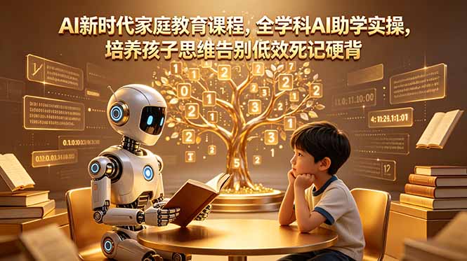 AI新时代家庭教育课程,全学科AI助学实操,培养孩子思维告别低效死记硬背-项目汇