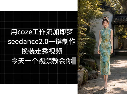 用coze工作流加即梦seedance2.0一键制作换装走秀视频,今天一个视频教会你-项目汇