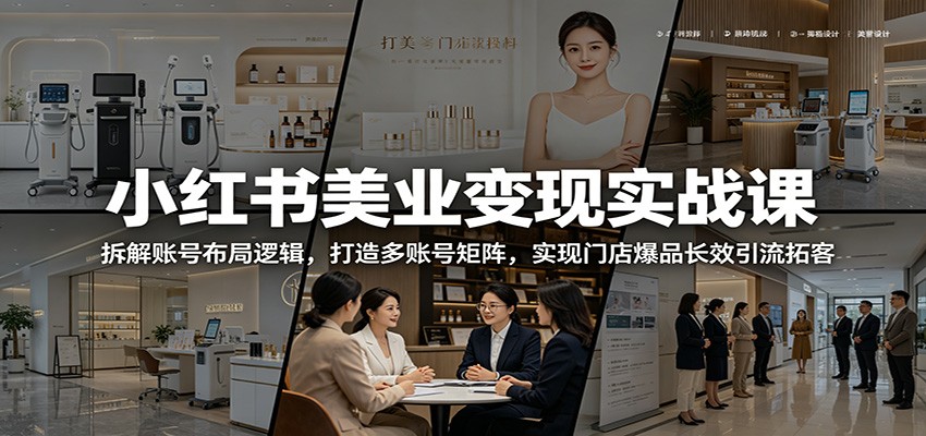 小红书美业变现实战课:拆解账号布局逻辑,打造多账号矩阵,实现门店爆品长效引流拓客-项目汇