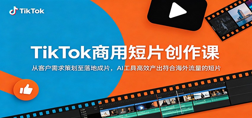 TikTok商用短片创作课:从客户需求策划至落地成片,AI工具高效产出符合海外流量的短片-项目汇
