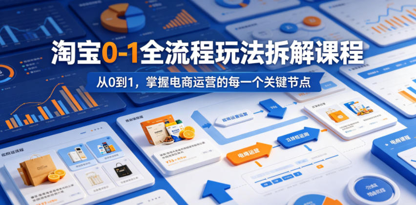 淘宝0-1全流程玩法拆解课程,从0到1,掌握电商运营的每一个关键节点-项目汇