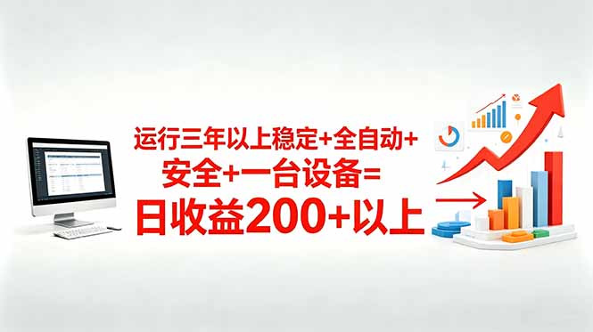 三年以上稳定+全自动+安全+一台设备=日收益200+-项目汇