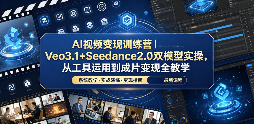 AI视频变现训练营｜Veo3.1+Seedance2.0双模型实操，从工具运用到成片变现全教学-项目汇