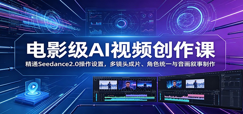 电影级AI视频创作课:精通Seedance2.0操作设置,多镜头成片、角色统一与音画叙事制作-项目汇