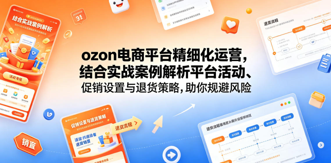 ozon电商平台精细化运营,结合实战案例解析平台活动、促销设置与退货策略,助你规避风险、提升销量-项目汇