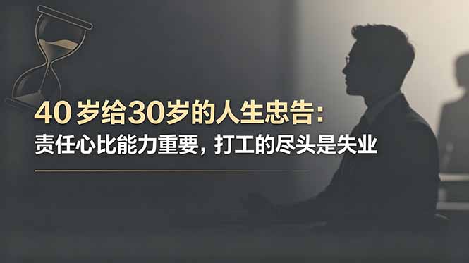 付费文章:40岁给30岁的人生忠告:责任心比能力重要,打工的尽头是失业-项目汇
