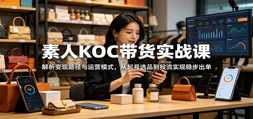素人KOC带货实战课:解析变现路径与运营模式,从起号选品到投流实现稳步出单-项目汇
