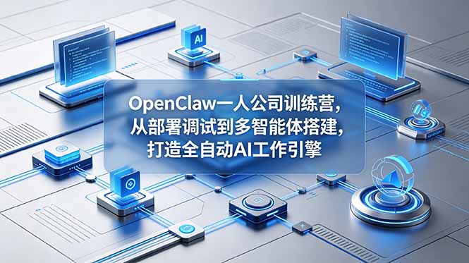 OpenClaw 一人公司训练营,从部署调试到多智能体搭建,打造全自动 AI 工作引擎-项目汇