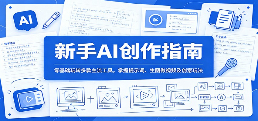 新手AI创作指南:零基础玩转多款主流工具,掌握提示词、生图做视频及创意玩法-项目汇