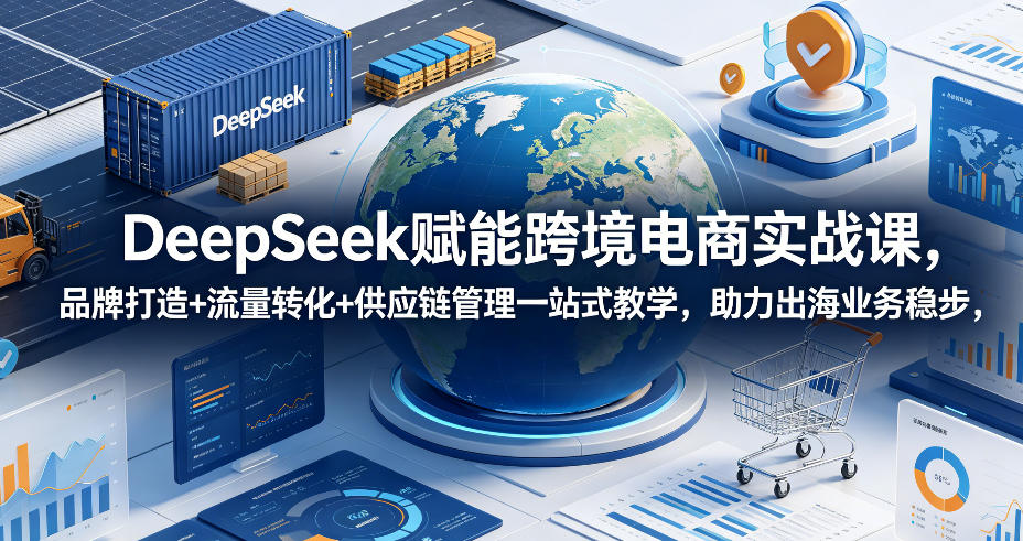DeepSeek赋能跨境电商实战课,品牌打造+流量转化+供应链管理一站式教学,助力出海业务稳步发展-项目汇