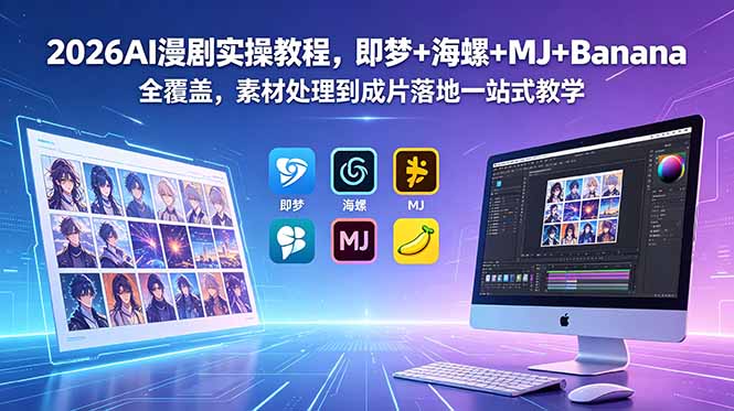 2026AI漫剧实操教程,即梦+海螺+MJ+Banana全覆盖,素材处理到成片落地一站式教学-项目汇