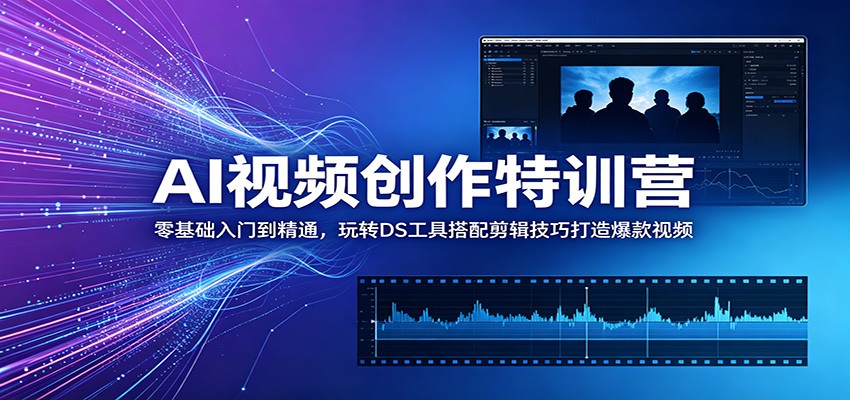 AI视频创作特训营:零基础入门到精通,玩转DS工具搭配剪辑技巧打造爆款视频-项目汇