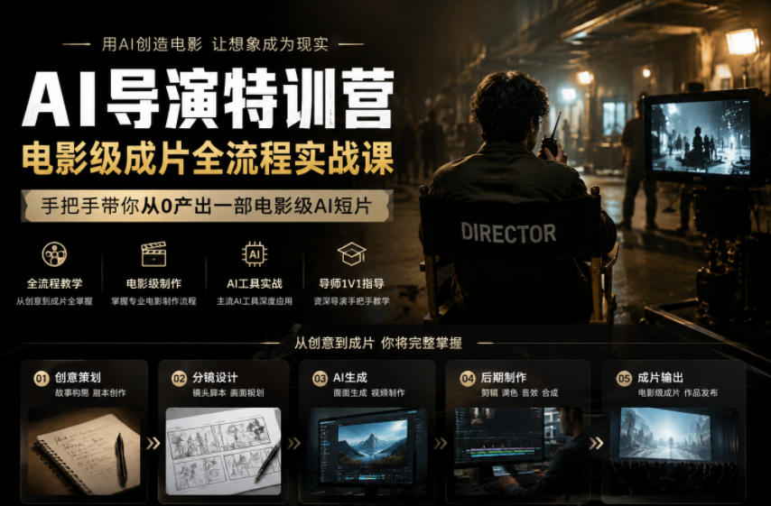AI导演特训营,电影级成片全流程实战课,手把手带你从0产出一部电影级AI短片-项目汇