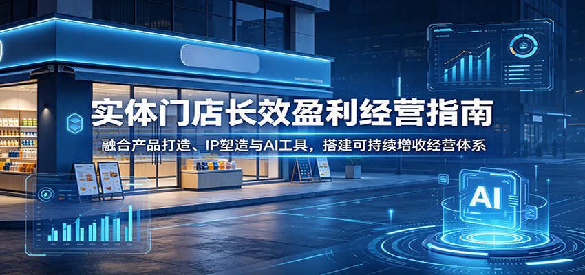 实体门店长效盈利经营指南:融合产品打造、IP塑造与AI工具,搭建可持续增收经营体系-项目汇