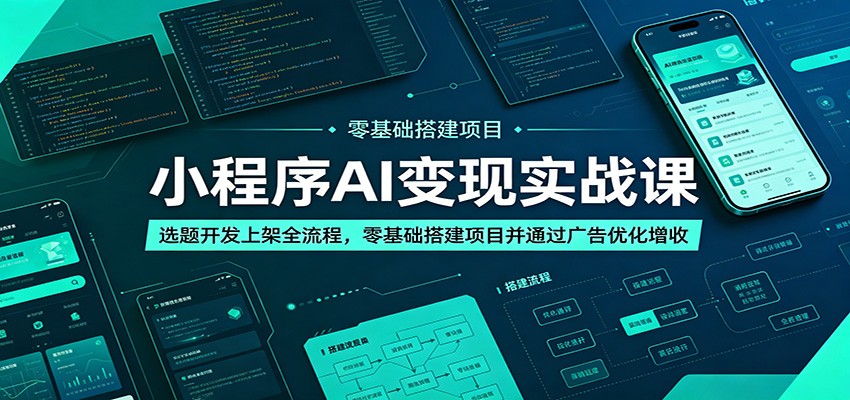 小程序AI变现实战课:选题开发上架全流程,零基础搭建项目并通过广告优化增收-项目汇