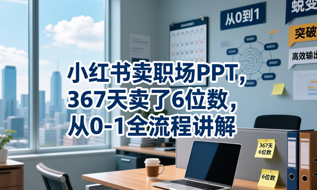 小红书卖职场PPT，367天卖了6位数，从0-1全流程讲解-项目汇