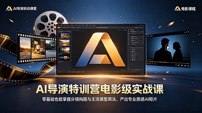 AI导演特训营电影级实战课,零基础也能掌握分镜构图与主流模型用法,产出专业质感AI短片-项目汇
