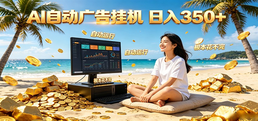 AI自动广告挂机 日入350+ 真正做到躺赚式变现，根本花不完！-项目汇