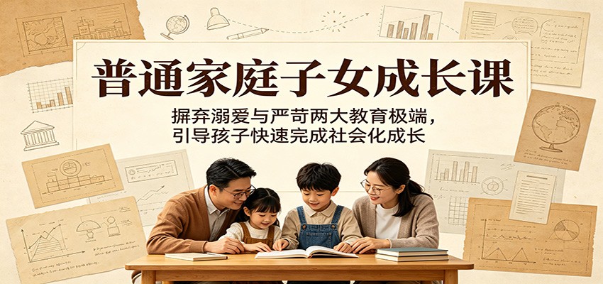 普通家庭子女成长课：摒弃溺爱与严苛两大教育极端，引导孩子快速完成社会化成长-项目汇