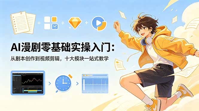 AI漫剧零基础实操入门：从剧本创作到视频剪辑，十大模块一站式教学-项目汇