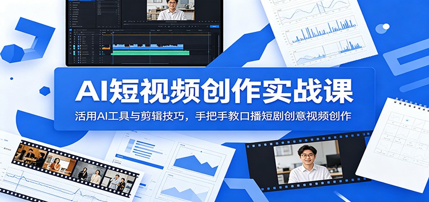 AI短视频创作实战课:活用AI工具与剪辑技巧,手把手教口播短剧创意视频创作-项目汇