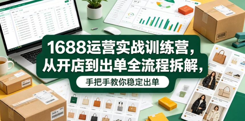 1688运营实战训练营,从开店到出单全流程拆解,手把手教你稳定出单-项目汇