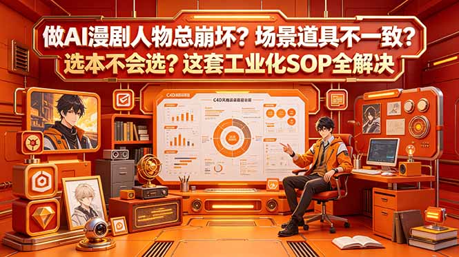 做AI漫剧人物总崩坏?场景道具不一致?选本不会选?这套工业化SOP全解决 (更新-项目汇