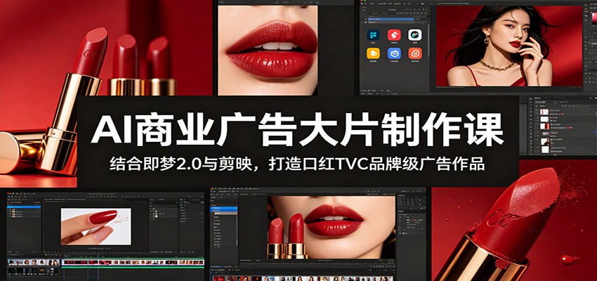 AI商业广告大片制作课:结合即梦2.0与剪映,打造口红TVC品牌级广告作品-项目汇