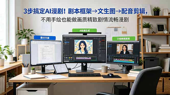 3步搞定AI漫剧!剧本框架→文生图→配音剪辑,不用手绘也能做画质精致剧情流畅漫剧-项目汇