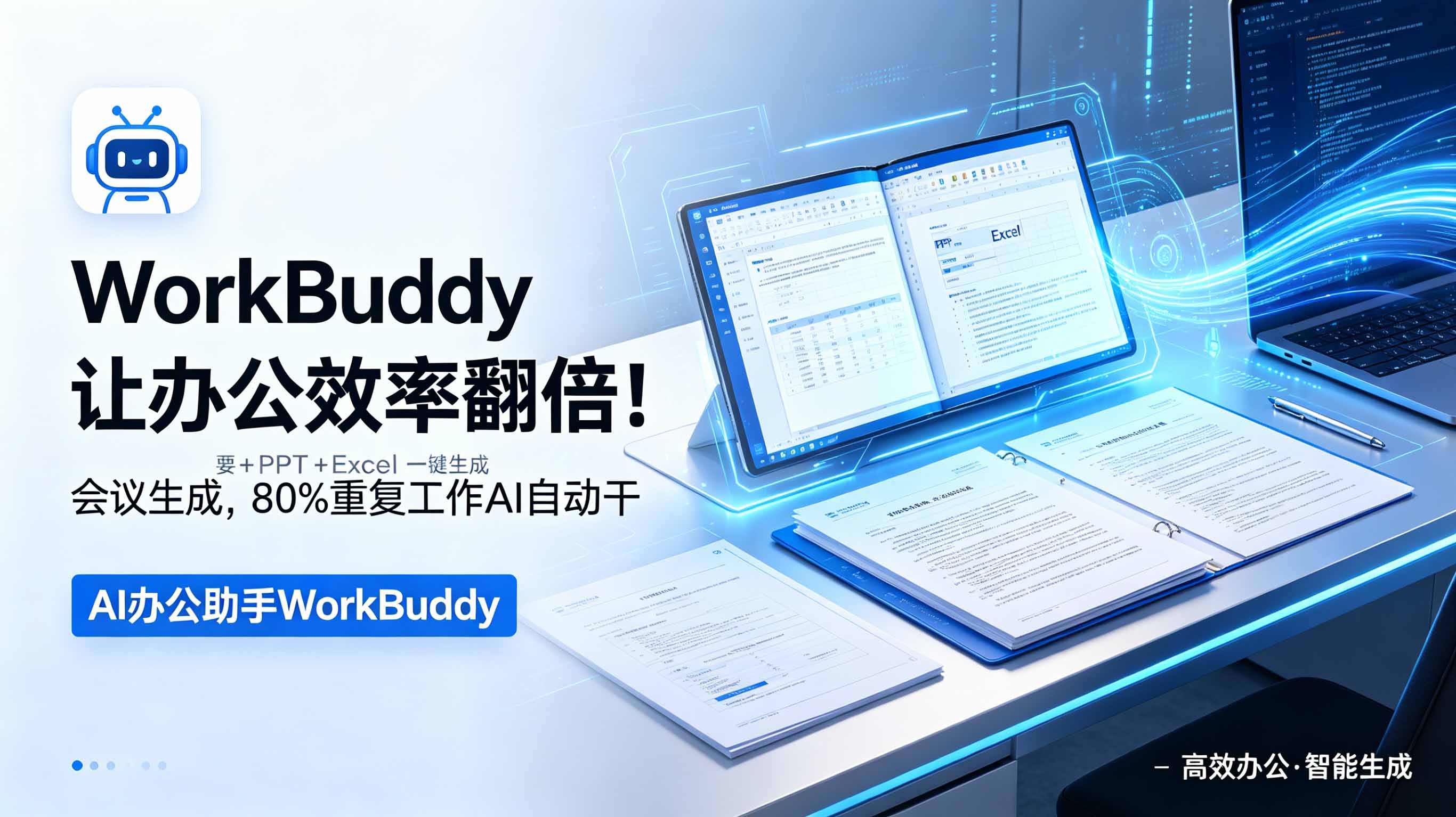 WorkBuddy让办公效率翻倍!会议纪要+PPT+Excel一键生成,80%重复工作AI自动干-项目汇