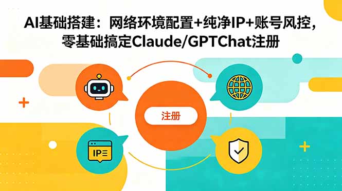 AI基础搭建:网络环境配置+纯净IP+账号风控,零基础搞定Claude/GPTChat注册-项目汇